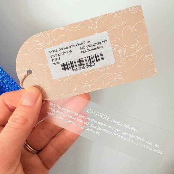 Meshki Tala Halter Neck Mini Dress NWT Persian Blue Size Small - Picture 9 of 10